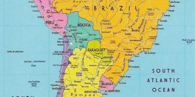 מפה של גיאנה דרום אמריקה 